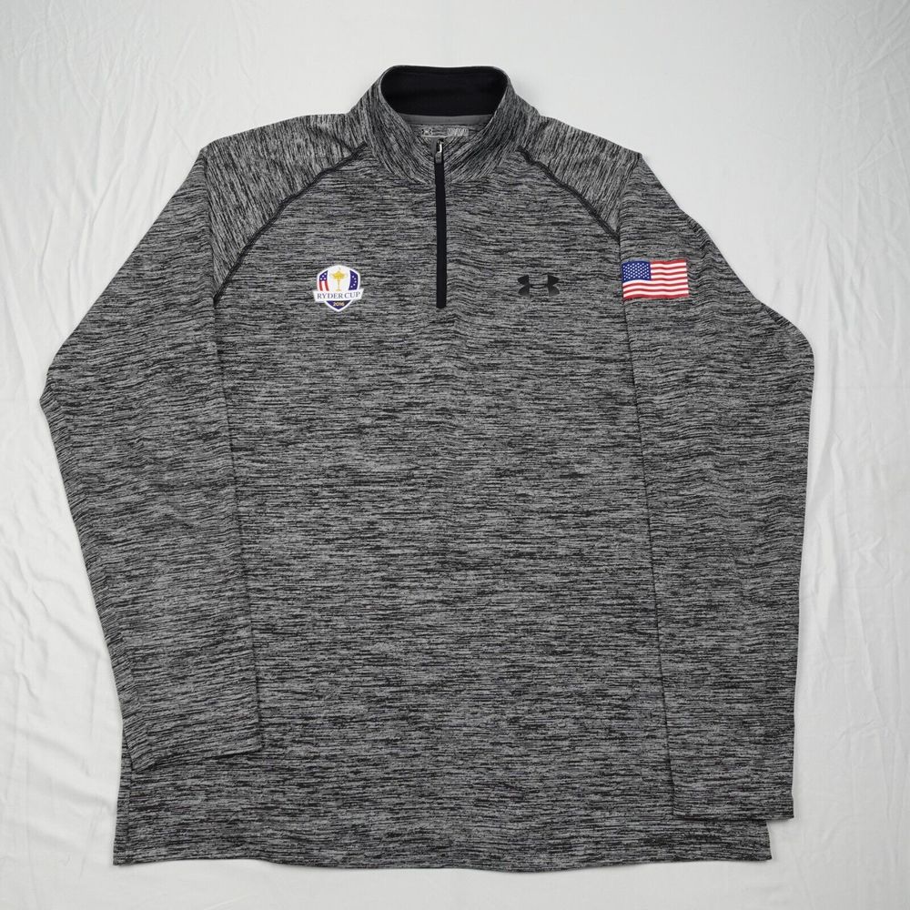 Under Armour 1/4 Zip Sweatshirt Adult M Heather Gray Men's Pullover Mock Neck